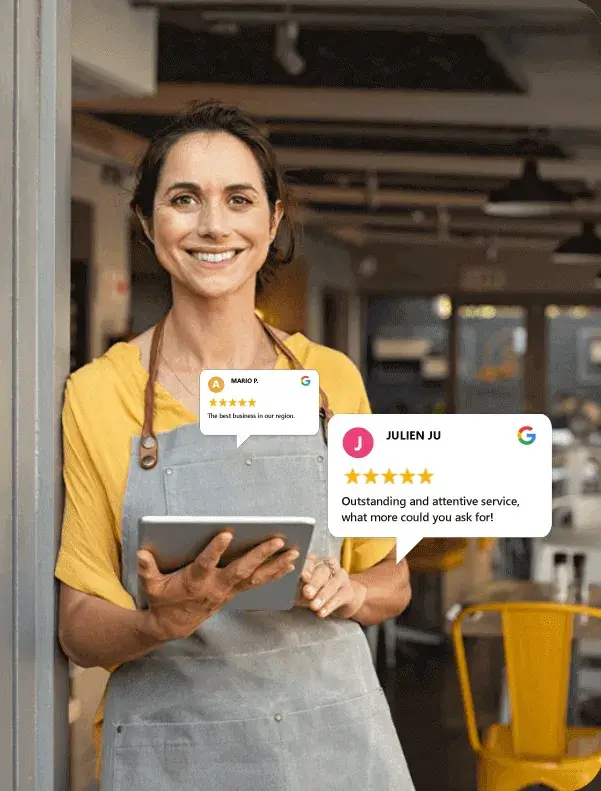 Πίνακας ελέγχου με στατιστικά κριτικών Google